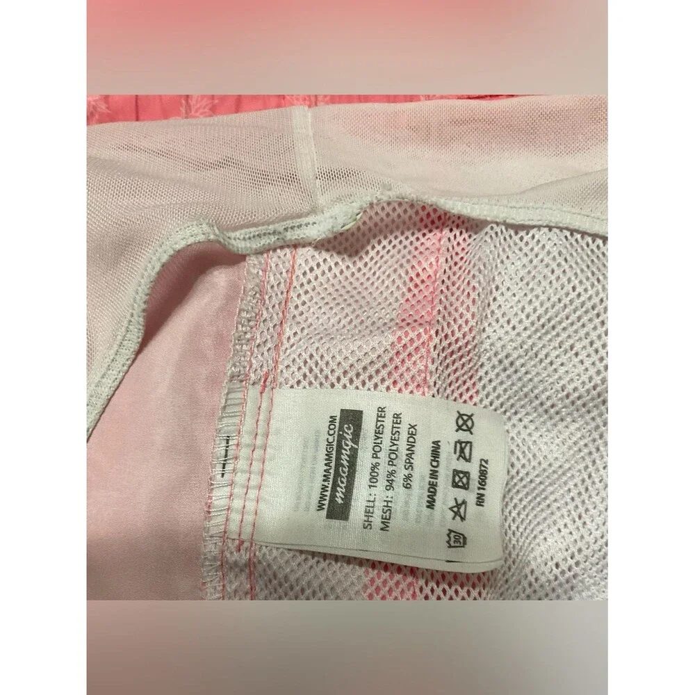 Maamgic Men's Pink Swim Trunks with Pineapple Motif Sz M